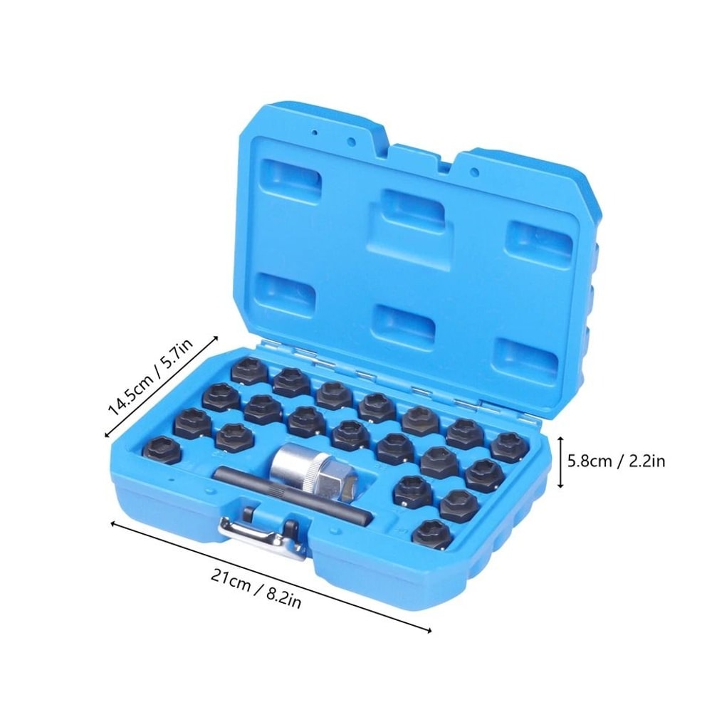 Universal Master Lug Nut Key Set Wheel Lock Removal Tool Kit 1