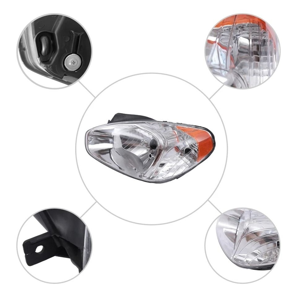 Premium Hyundai Accent Headlight Left Driver Side 5