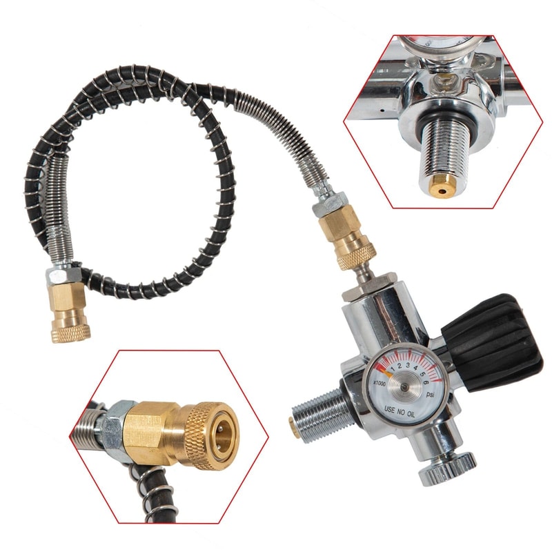 High Pressure PCP Air Tank Hose With Valve Regulator For SCUBA SCBA 1
