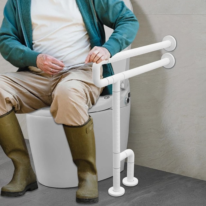 Adjustable Toilet Safety Bars Handicap Grab Rails Bathroom Support Handrails For Toilet Stability 6