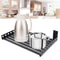 Premium Stainless Steel Microwave Wall Mount Shelf Kitchen Storage Rack With Hooks 1