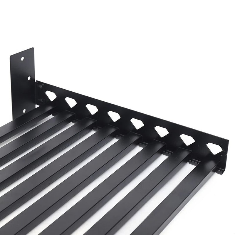 Premium Stainless Steel Microwave Wall Mount Shelf Kitchen Storage Rack With Hooks 3