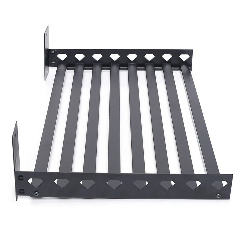 Premium Stainless Steel Microwave Wall Mount Shelf Kitchen Storage Rack With Hooks 4