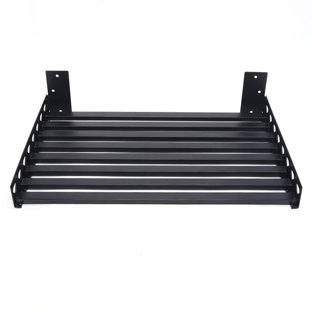 Premium Stainless Steel Microwave Wall Mount Shelf Kitchen Storage Rack With Hooks 5