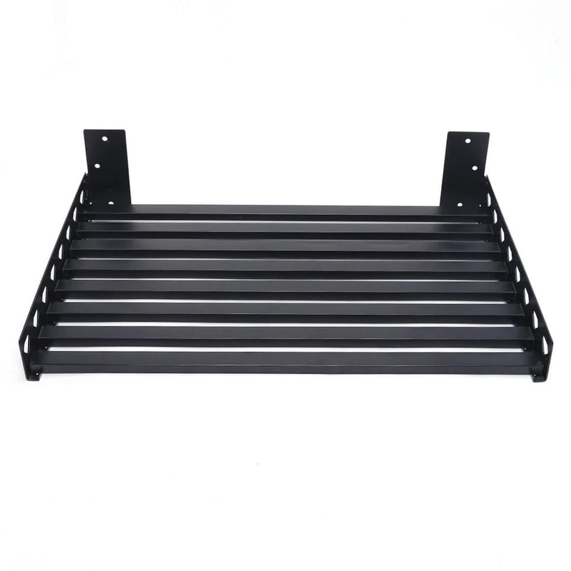 Premium Stainless Steel Microwave Wall Mount Shelf Kitchen Storage Rack With Hooks 5