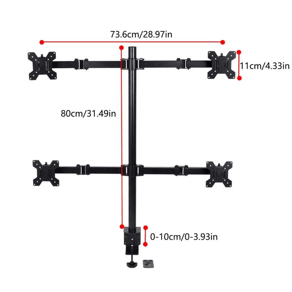 Premium Quad Monitor Stand Multi Monitor Mount Vertical Desktop Computer Stand Screen Gaming Setup 2