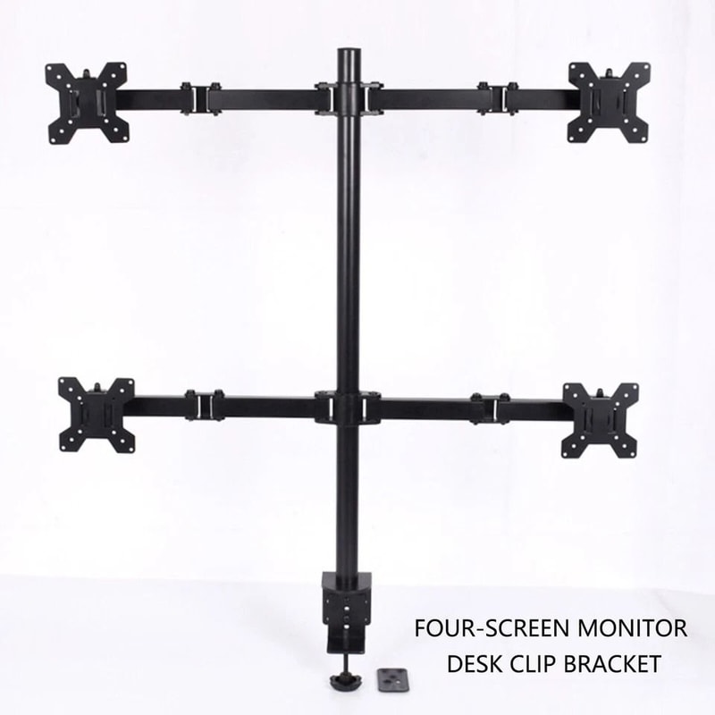 Premium Quad Monitor Stand Multi Monitor Mount Vertical Desktop Computer Stand Screen Gaming Setup 6