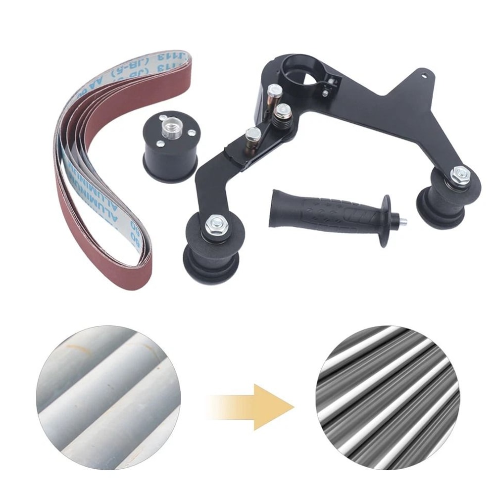 Pipe Tube Polisher Belt Sander Attachment Adapter Kit For Metal Sanding And Rust Removal 2