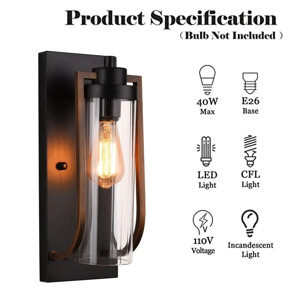 Retro Industrial Wall Sconce Black Farmhouse Wall Lamp For Indoor Decor 5
