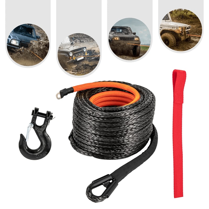 Synthetic Winch Rope Dyneema Winch Cable With Hook 2