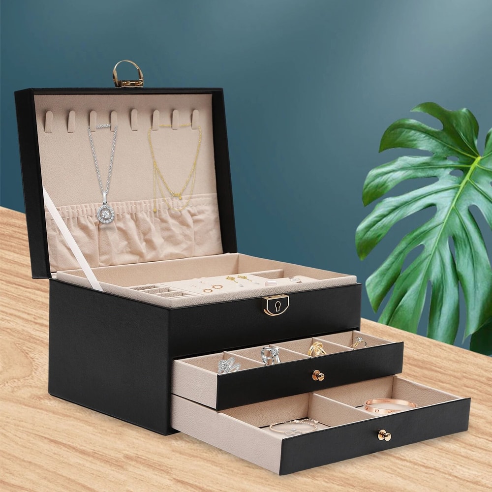 Lockable Jewelry Box Organizer With Velvet Lining 1