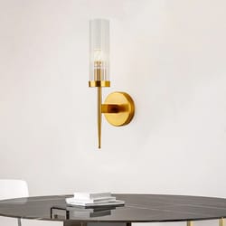 modern gold wall sconce with glass shade for hallway bedroom bathroom