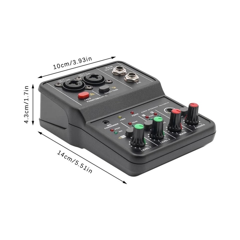 Professional Channel USB Audio Mixer with Bluetooth Sound Mixing Console