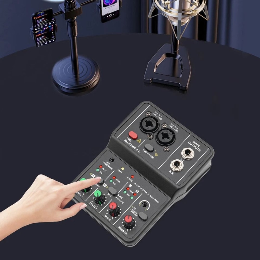 Professional Channel USB Audio Mixer with Bluetooth Sound Mixing Console