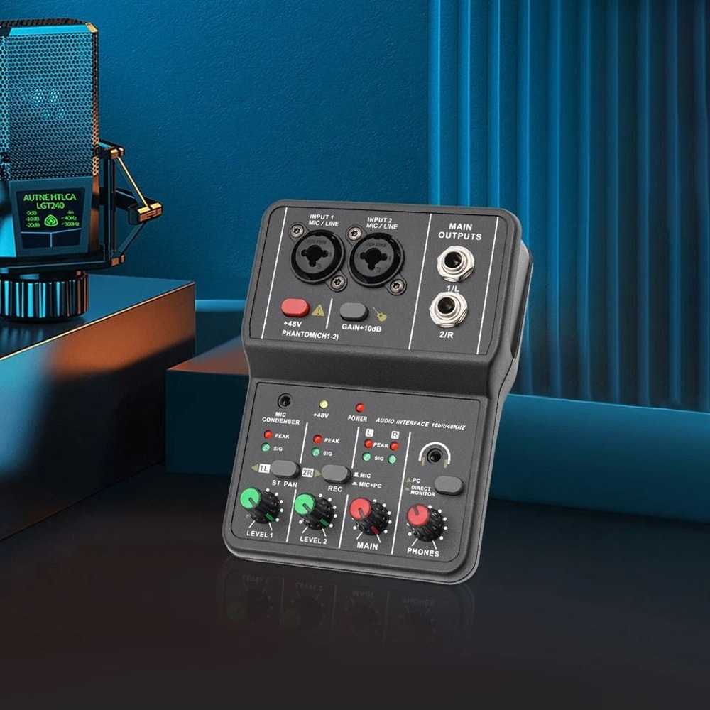 Professional Channel USB Audio Mixer with Bluetooth Sound Mixing Console