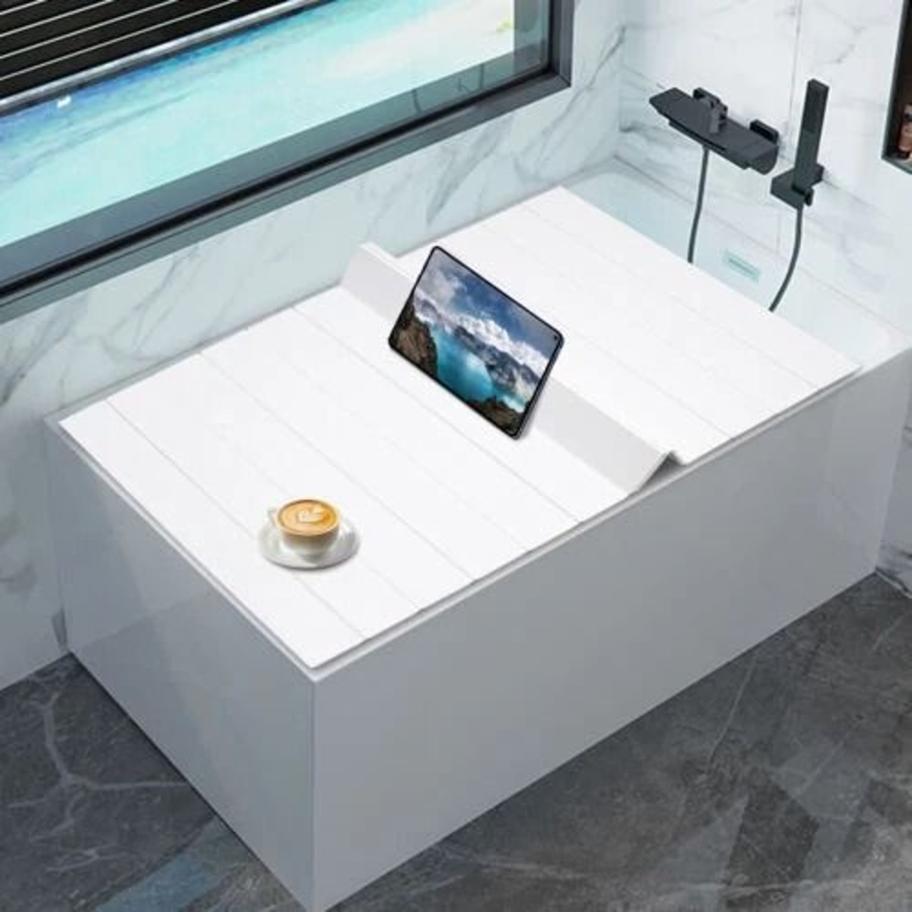 Foldable Bathtub Cover Insulated PVC Bath Lid And Dust Shield For Home Spa 3