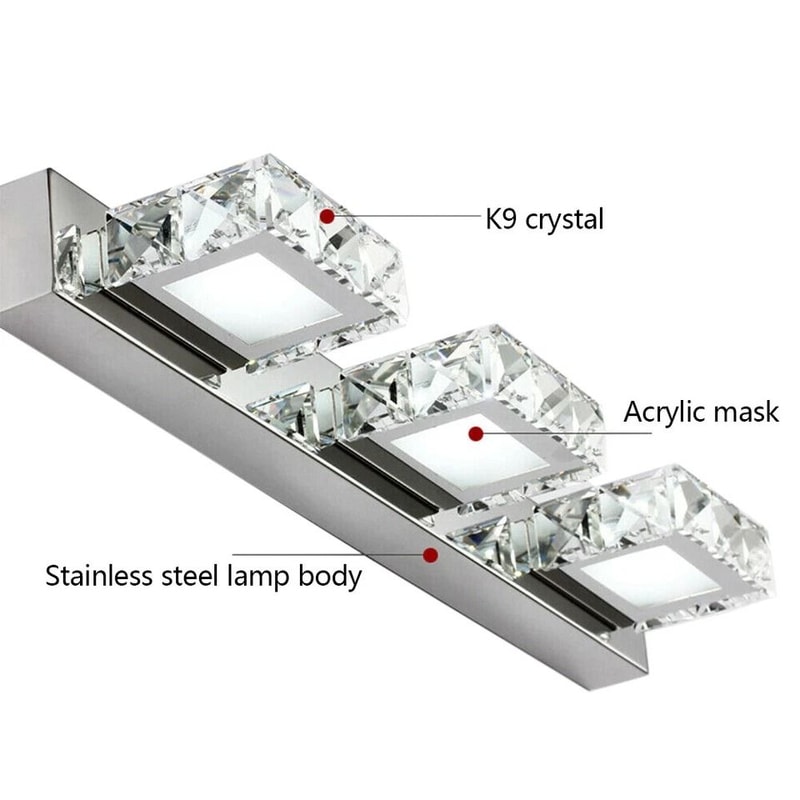 LED Vanity Light For Bathroom Mirror Modern Square Makeup Wall Lamp 7