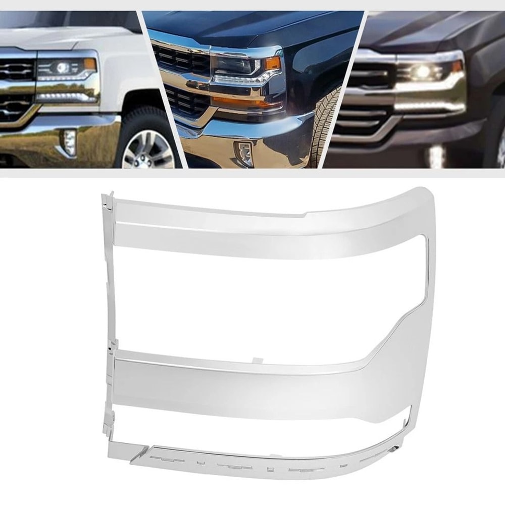Chevy Silverado Headlight Trim Driver Side Chrome LH Bezel Cover 9