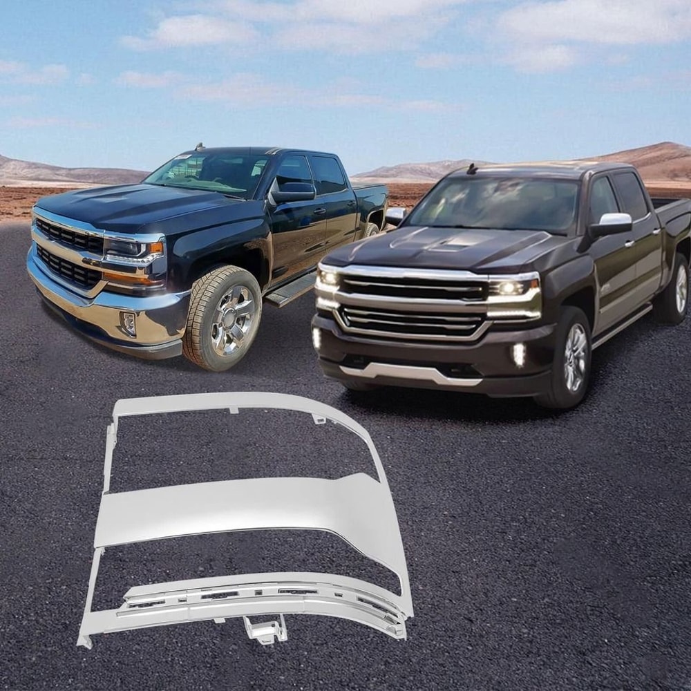 Chevy Silverado Headlight Trim Driver Side Chrome LH Bezel Cover 3