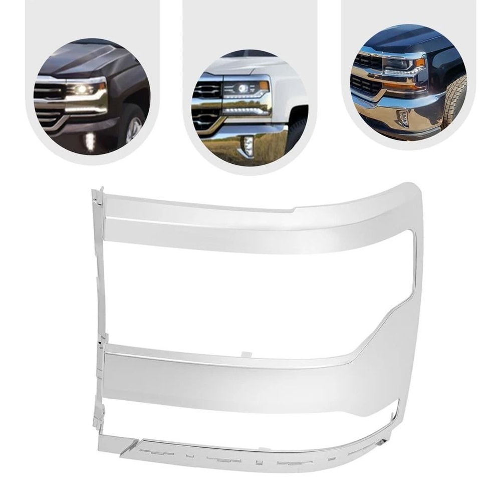 Chevy Silverado Headlight Trim Driver Side Chrome LH Bezel Cover 8
