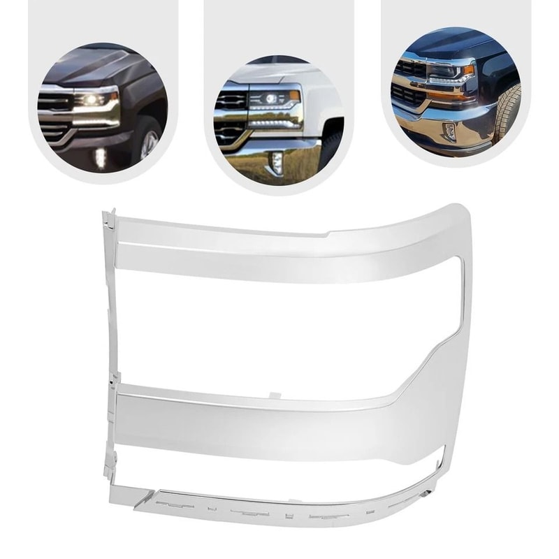 Chevy Silverado Headlight Trim Driver Side Chrome LH Bezel Cover 8