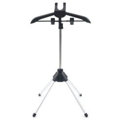 portable garment steamer holder with folding clothes drying rack and clips