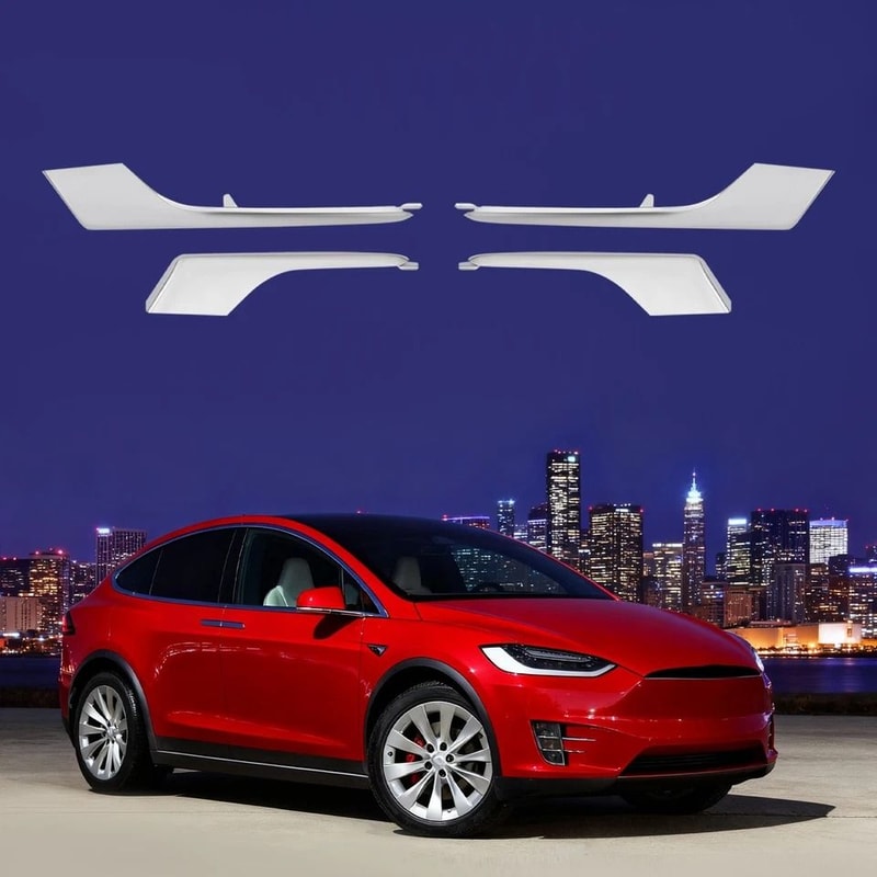 Tesla Model X Fog Light Chrome Trim Front Bumper Molding 1