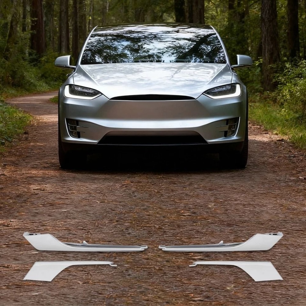 Tesla Model X Fog Light Chrome Trim Front Bumper Molding 2