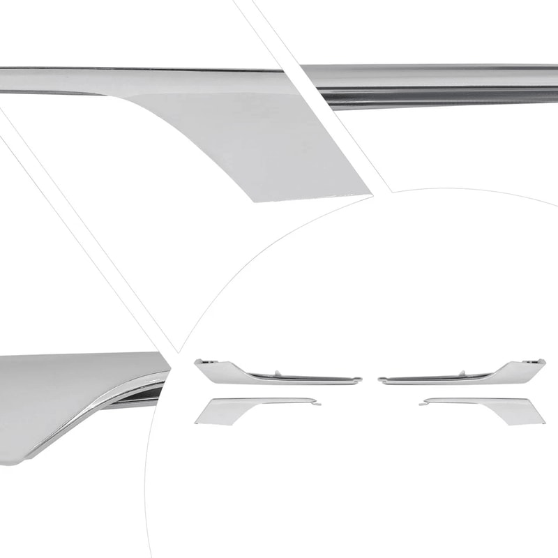 Tesla Model X Fog Light Chrome Trim Front Bumper Molding 4