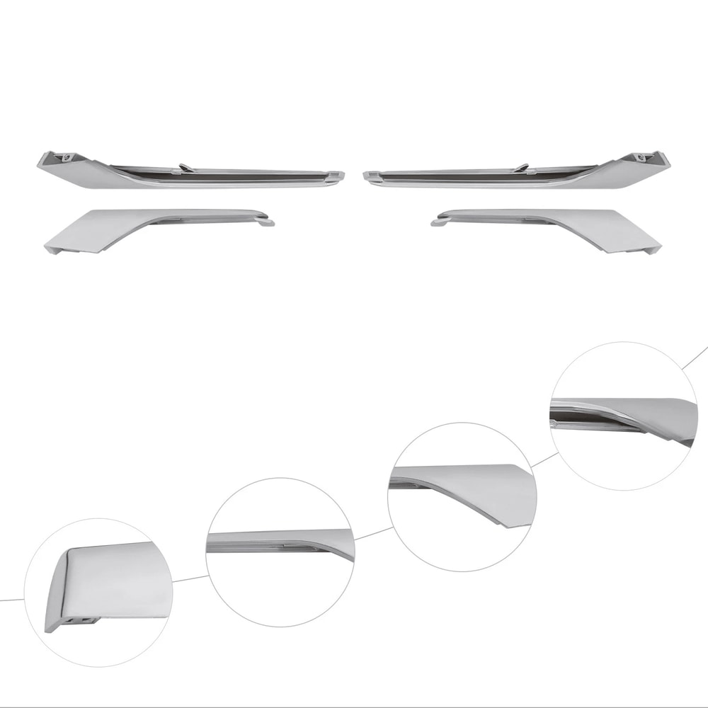 Tesla Model X Fog Light Chrome Trim Front Bumper Molding 7