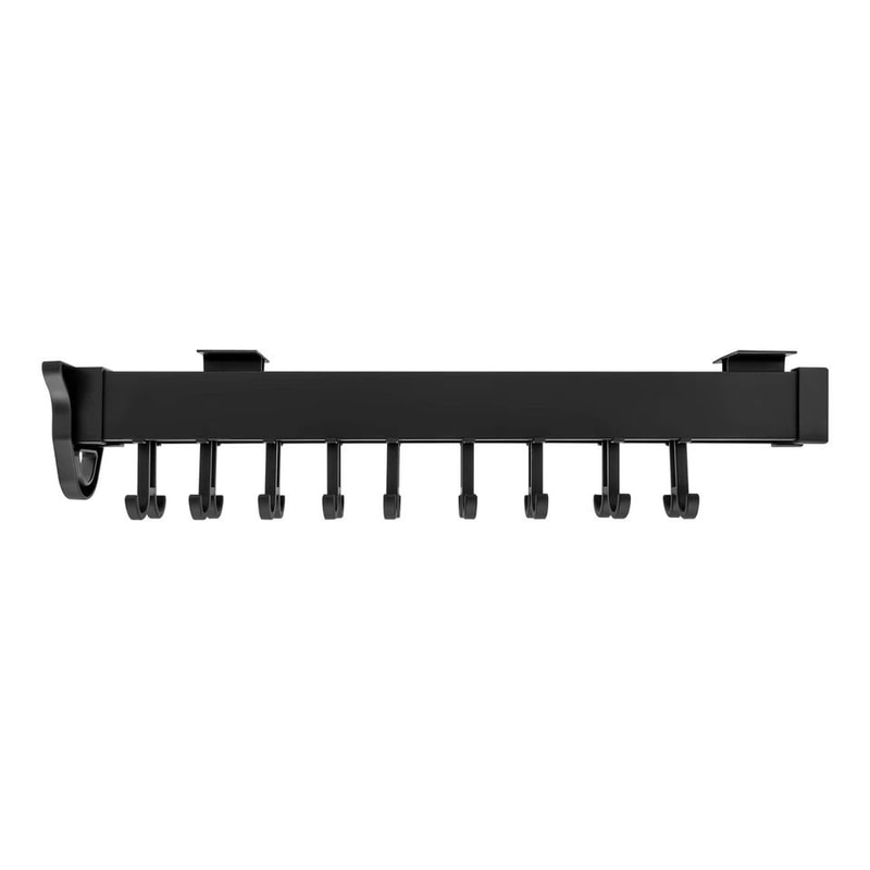 Pull Out Kitchen Organizer Hanging Pot Rack Cabinet Storage Rack Black 5