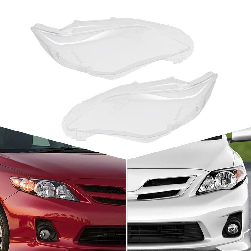 Toyota Corolla Headlight Lens Cover Pair Clear Headlamp Shell 1