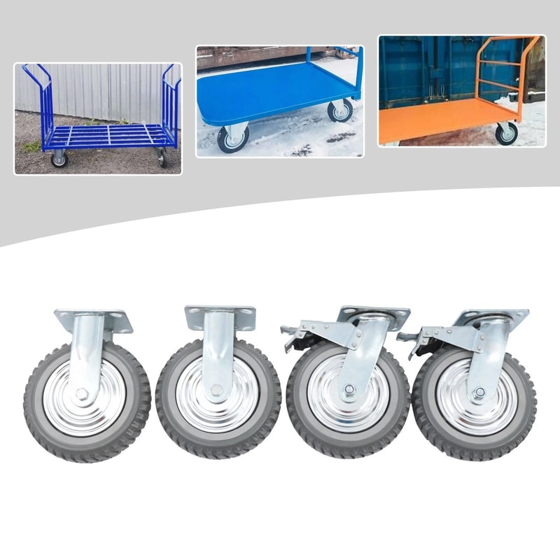 Heavy Duty Caster Wheels With Brake For Carts Equipment And Workshop Use 4