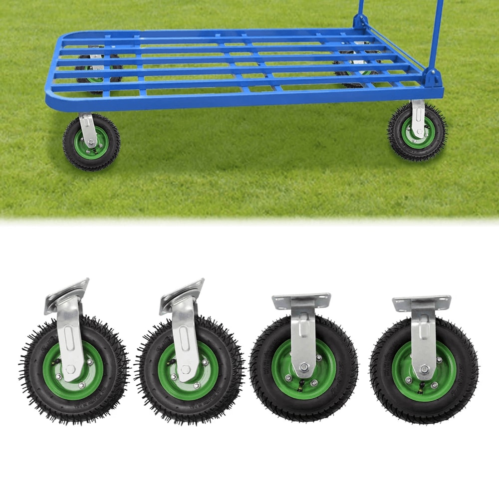 Pneumatic Caster Wheels For Farm Carts Swivel Rigid 6