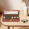 Slot Brown Watch Box With Glass Lid Watch Display Case Organizer 1