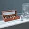 Slot Brown Watch Box With Glass Lid Watch Display Case Organizer 2