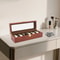 Slot Brown Watch Box With Glass Lid Watch Display Case Organizer 3