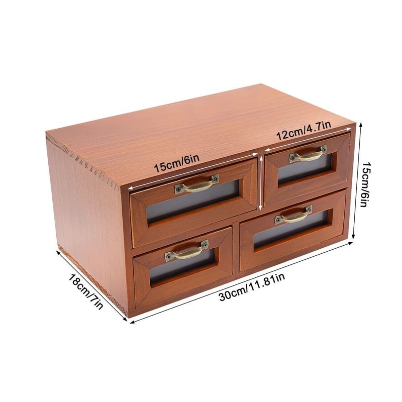 Wooden Desk Organizer With Drawers Drawer Desktop Storage Cabinet 2