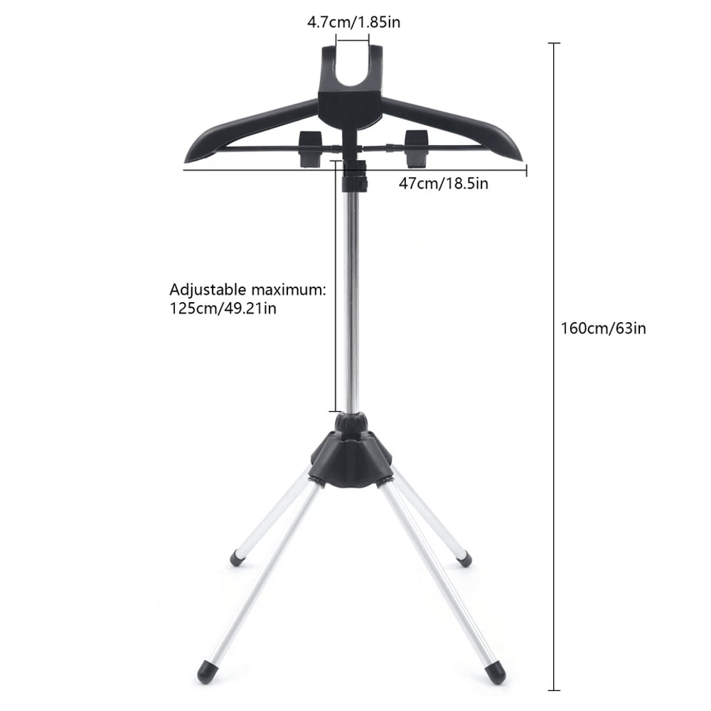 Adjustable Garment Hanger Drying Rack And Handheld Clothes Steamer Holder 5