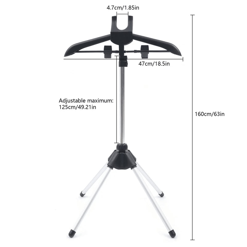 Adjustable Garment Hanger Drying Rack And Handheld Clothes Steamer Holder 5
