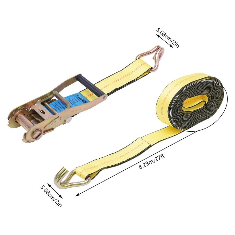 Heavy Duty Ratchet Tie Down Straps Double J Hook 4