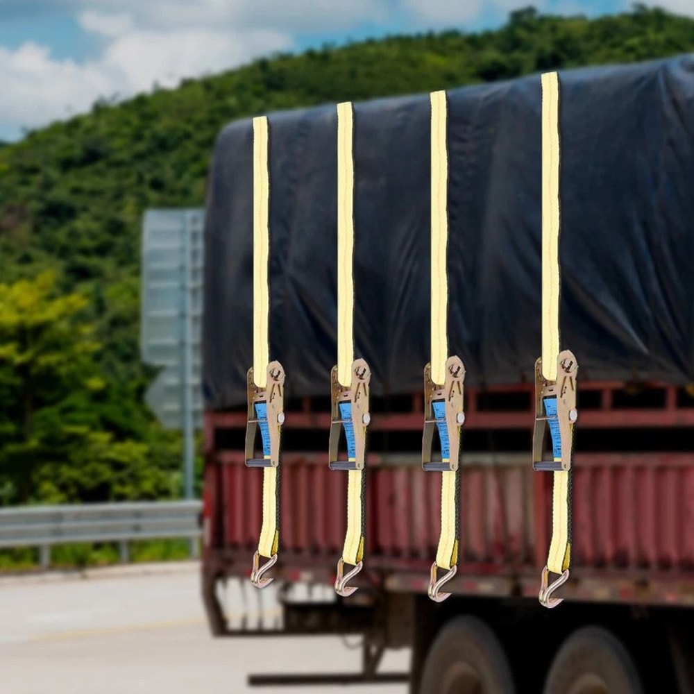 Heavy Duty Ratchet Tie Down Straps Double J Hook 6