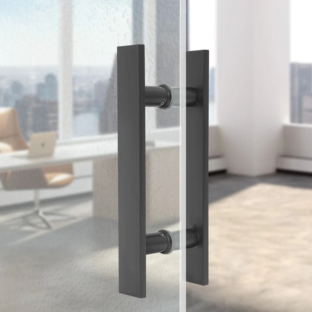 Matte Black Stainless Steel Sliding Door Handle For Barn Doors Cabinets And Closets 0