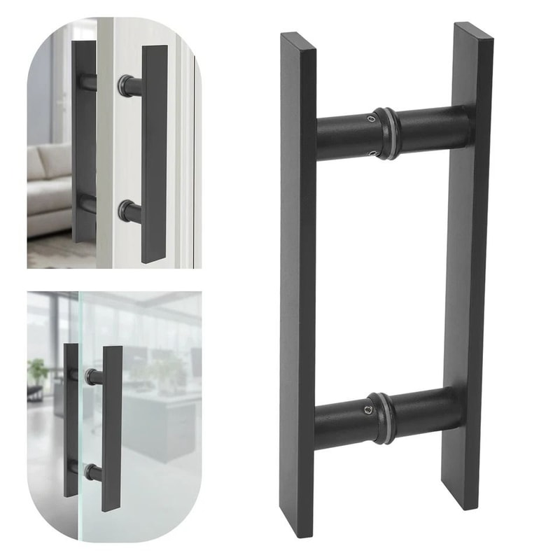 Matte Black Stainless Steel Sliding Door Handle For Barn Doors Cabinets And Closets 3
