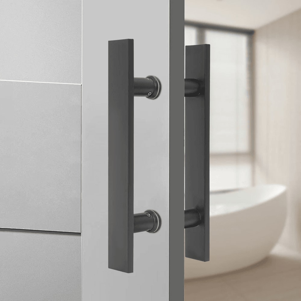 Matte Black Stainless Steel Sliding Door Handle For Barn Doors Cabinets And Closets 6