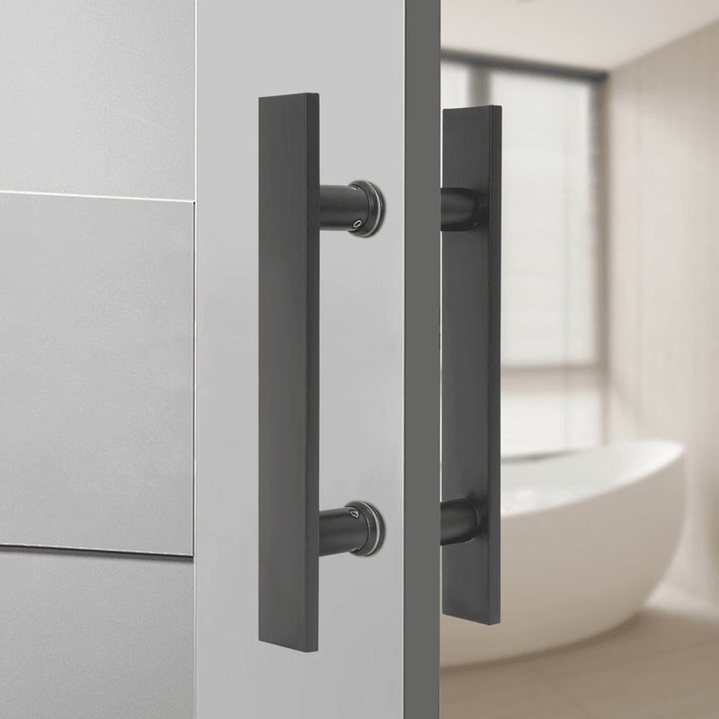 Matte Black Stainless Steel Sliding Door Handle For Barn Doors Cabinets And Closets 6