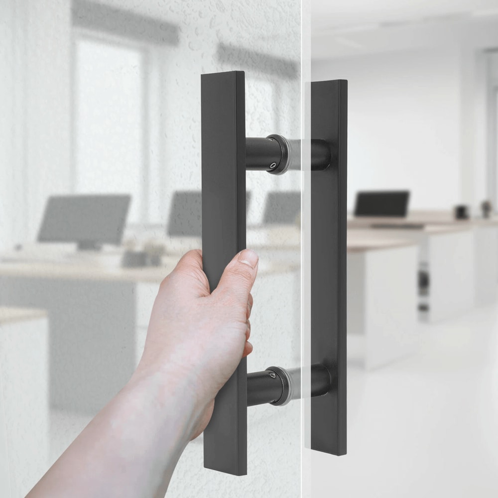 Matte Black Stainless Steel Sliding Door Handle For Barn Doors Cabinets And Closets 7