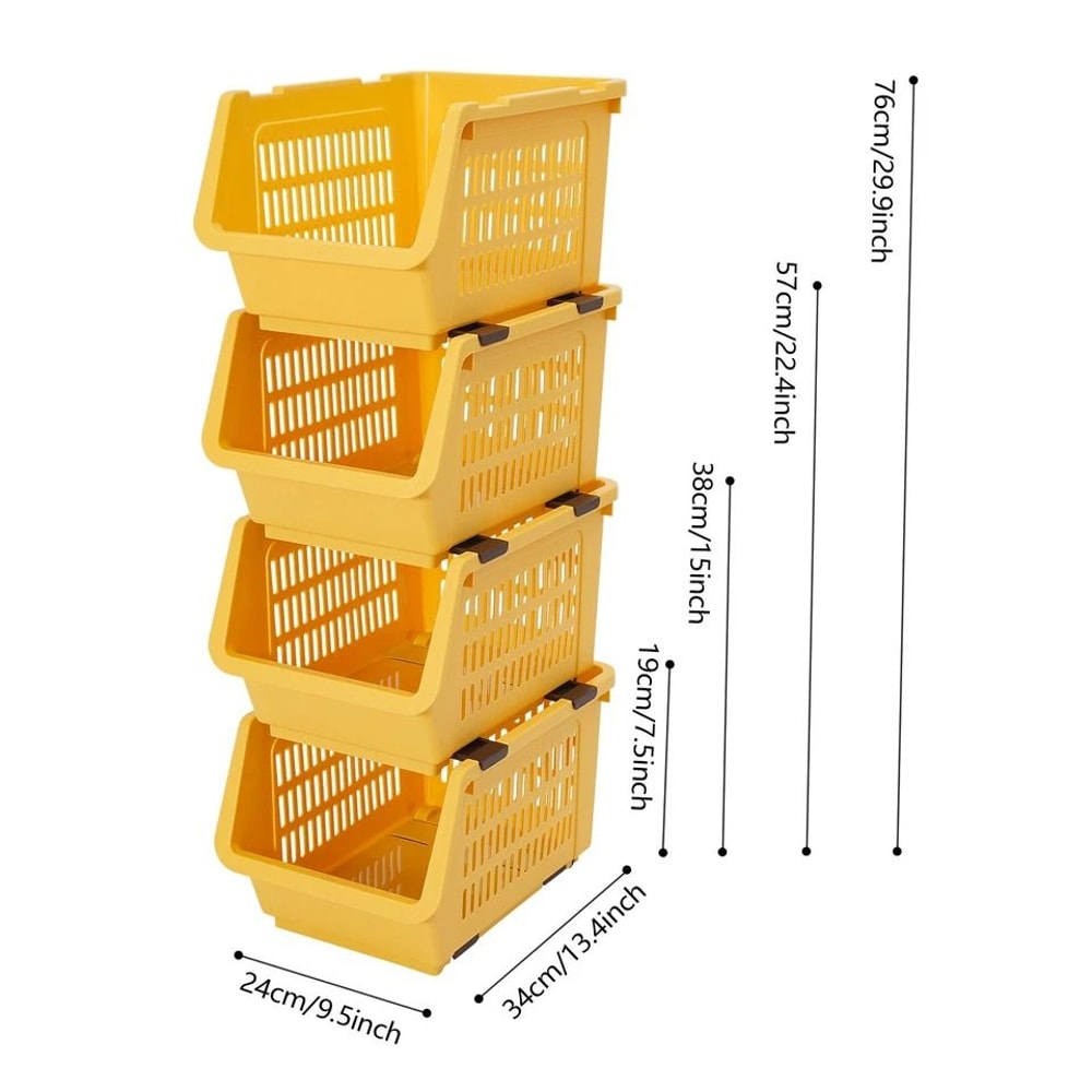 Stackable Organizer Baskets For Kitchen Closet Pantry Storage 1