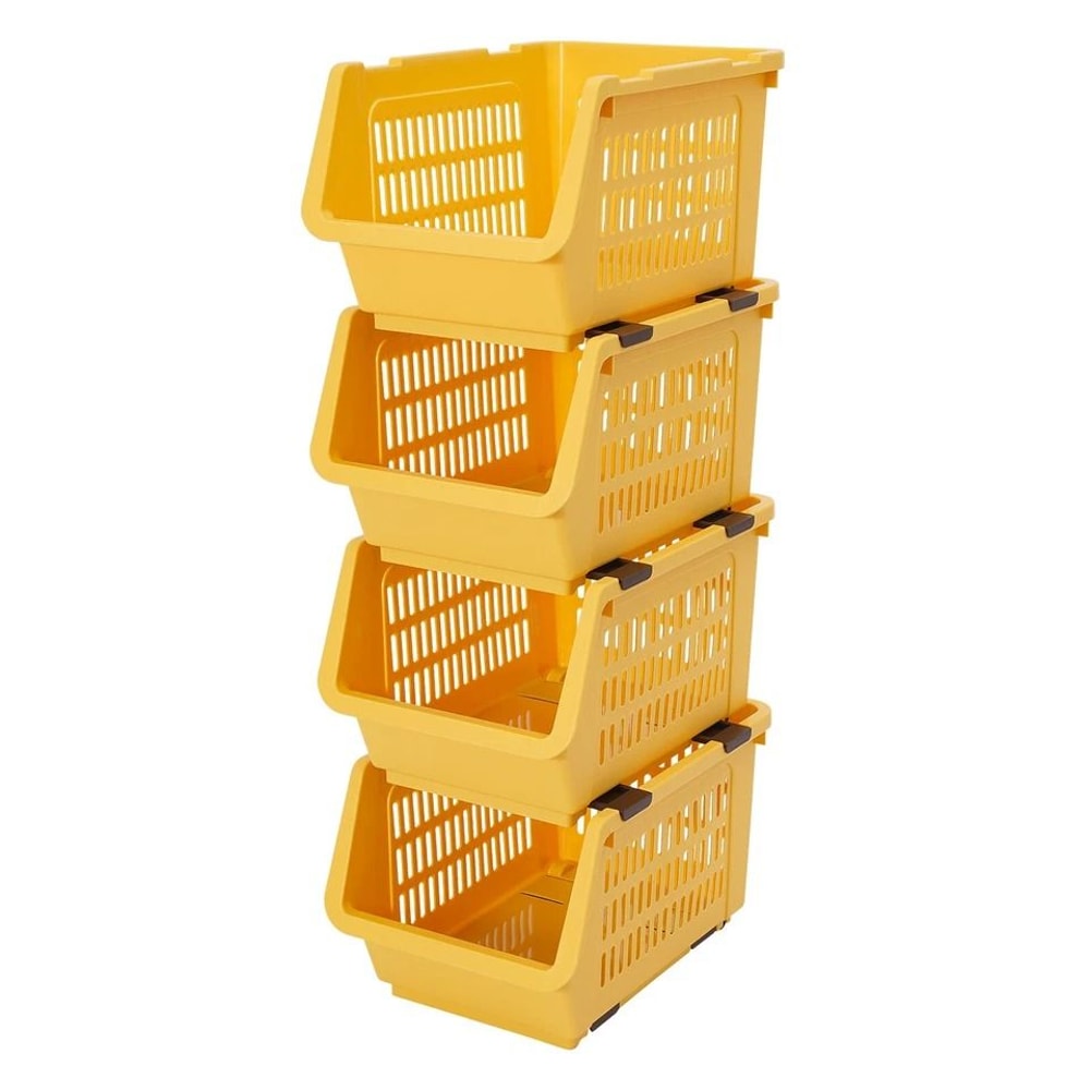Stackable Organizer Baskets For Kitchen Closet Pantry Storage 3