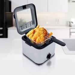 compact electric deep fryer with basket stainless steel fryer